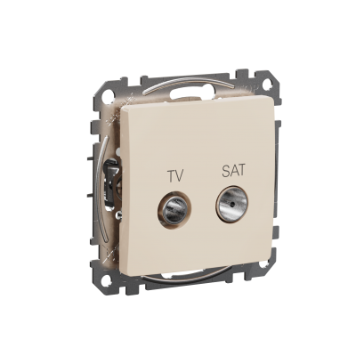 Sedna Design & Elements Gniazdo antenowe TV-SAT przelotowe 7dB beżowy SDD112474S SCHNEIDER (SDD112474S)